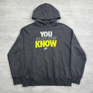 Vintage Nike Sportswear Sweatshirt Adult L Gray Hoodie Pullover You Already Know